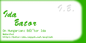 ida bator business card